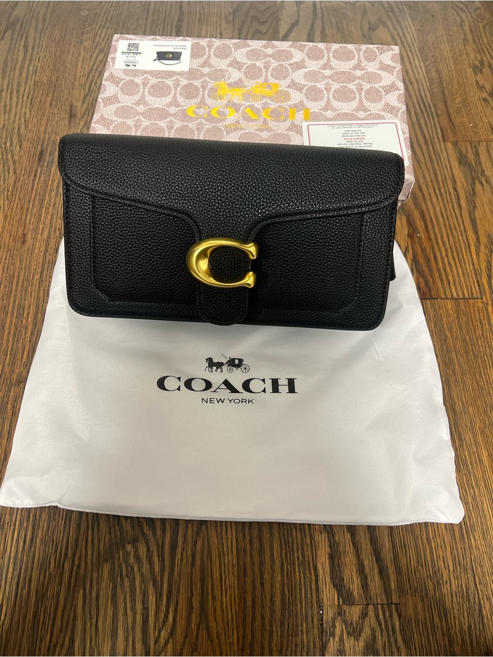 Coach Black Pebbled Leather Wallet with Gold C Hardware